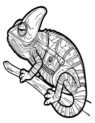 Baby Chameleon - Free printable coloring page