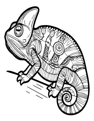 Chameleon Silhouette - Free printable coloring page