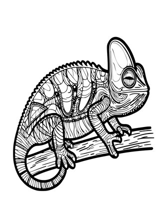 Pygmy Chameleon - Free printable coloring page