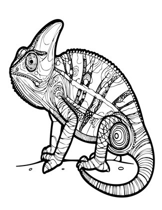 Jackson's Chameleon - Free printable coloring page