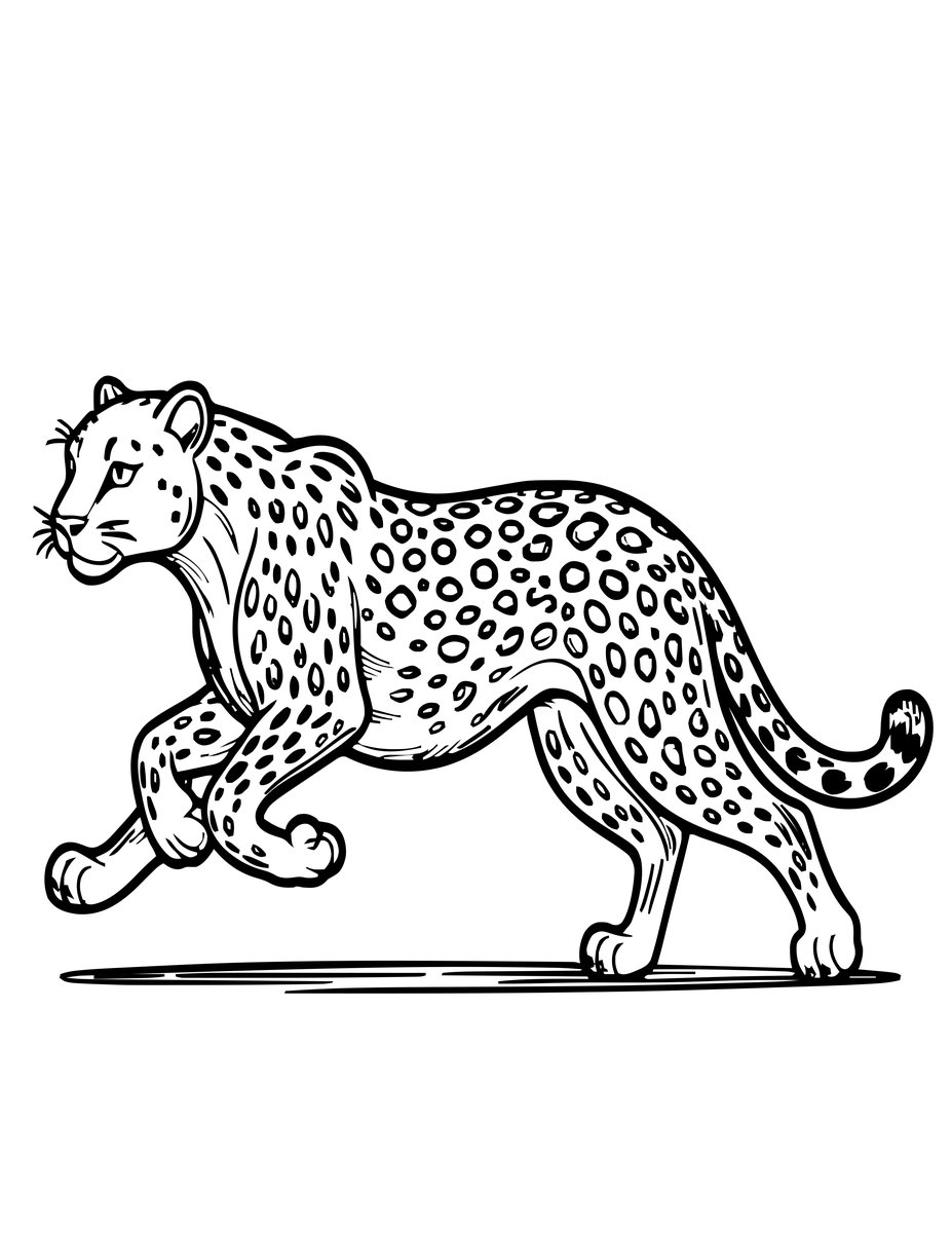 Cheetah Sprint - free printable coloring page