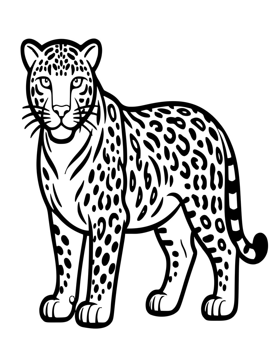 King Cheetah - free printable coloring page