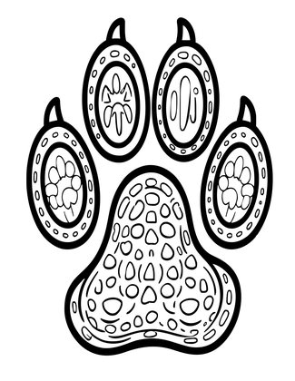 Cheetah Paw - Free printable coloring page