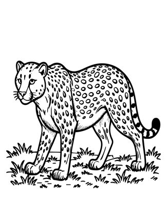 Cheetah Hunt - Free printable coloring page