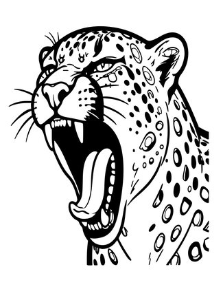 Cheetah Yawning - Free printable coloring page