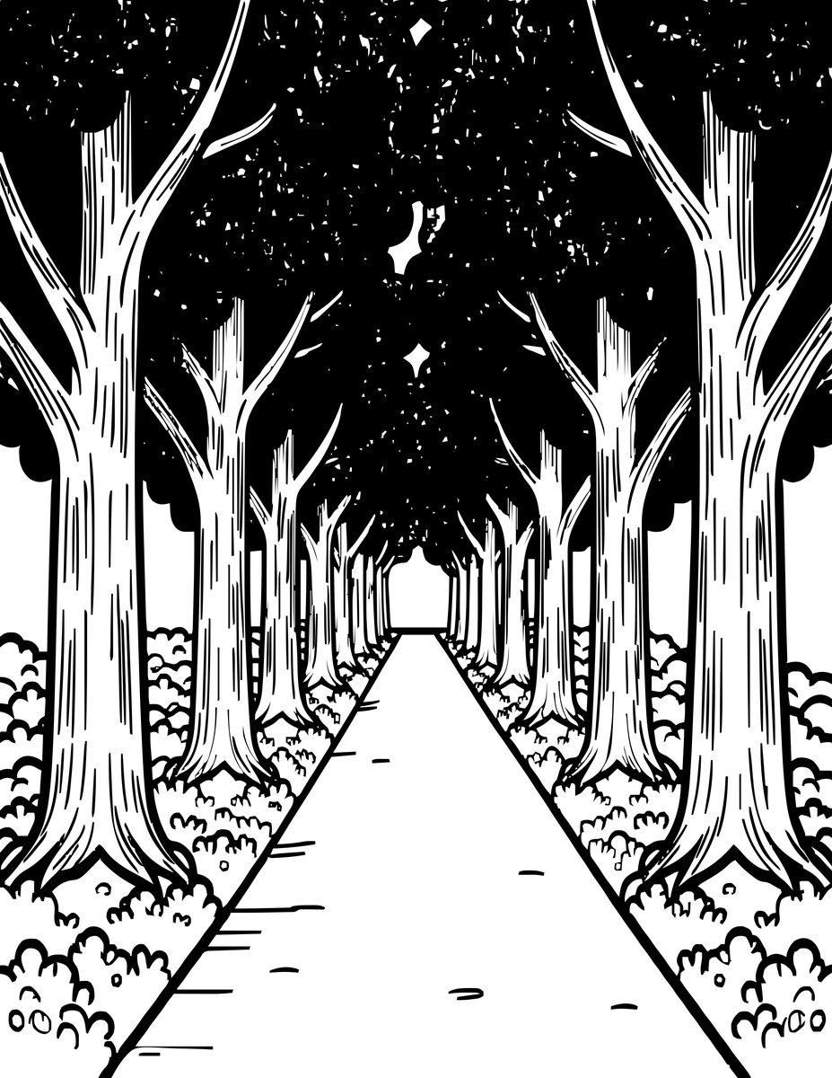 Spring Forest - free printable coloring page