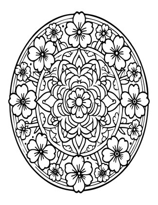 Cherry Blossom Mandala - Free printable coloring page