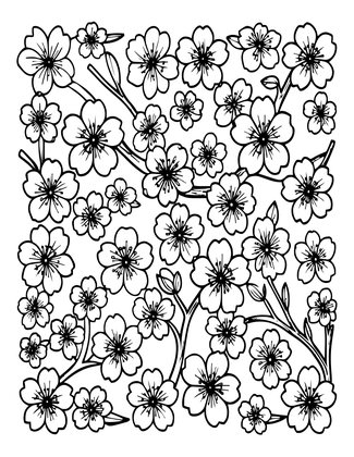 Blossom Pattern - Free printable coloring page