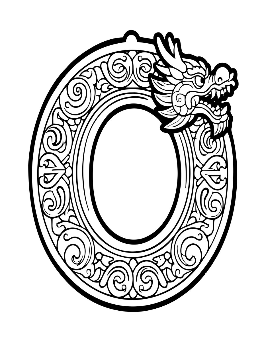 Jade Dragon - free printable coloring page