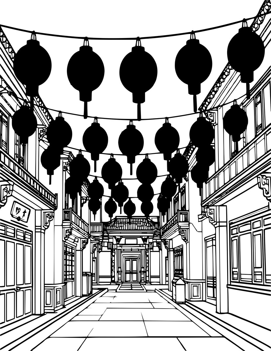 Red Lantern Festival - free printable coloring page