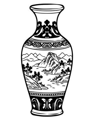 Porcelain Vase - Free printable coloring page