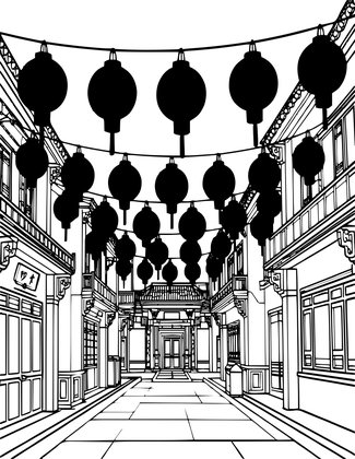 Red Lantern Festival - Free printable coloring page