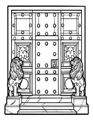 Forbidden City Gate - Free printable coloring page