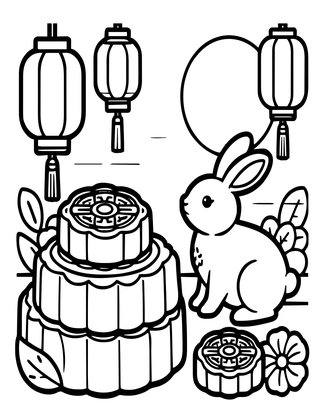 Moon Festival - Free printable coloring page