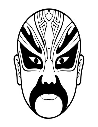 Opera Mask - Free printable coloring page