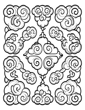 Cloud Pattern - Free printable coloring page