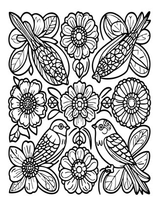 Suzhou Embroidery - Free printable coloring page
