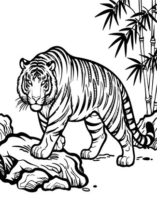 Tiger Painting - Free printable coloring page