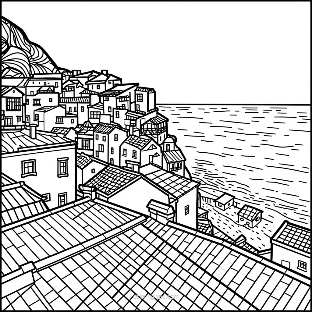 Night Lights - free printable coloring page