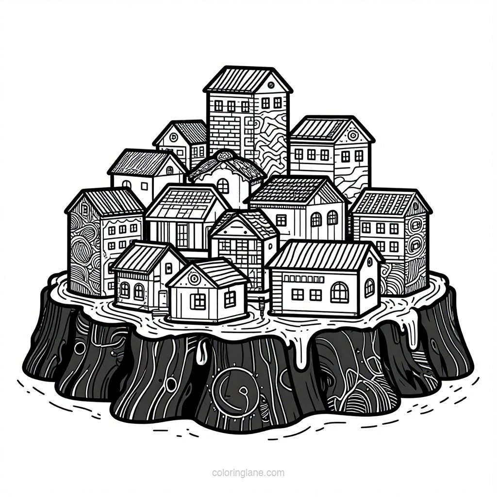 Stone Steps - free printable coloring page