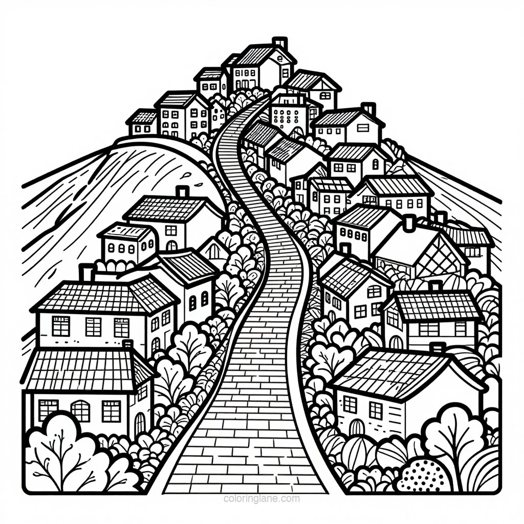 Arch Bridge - free printable coloring page