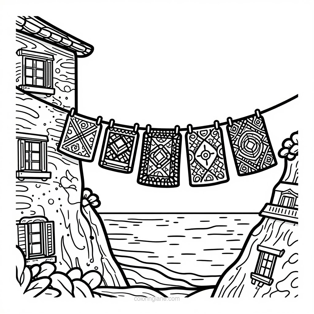 Bell Tower - free printable coloring page