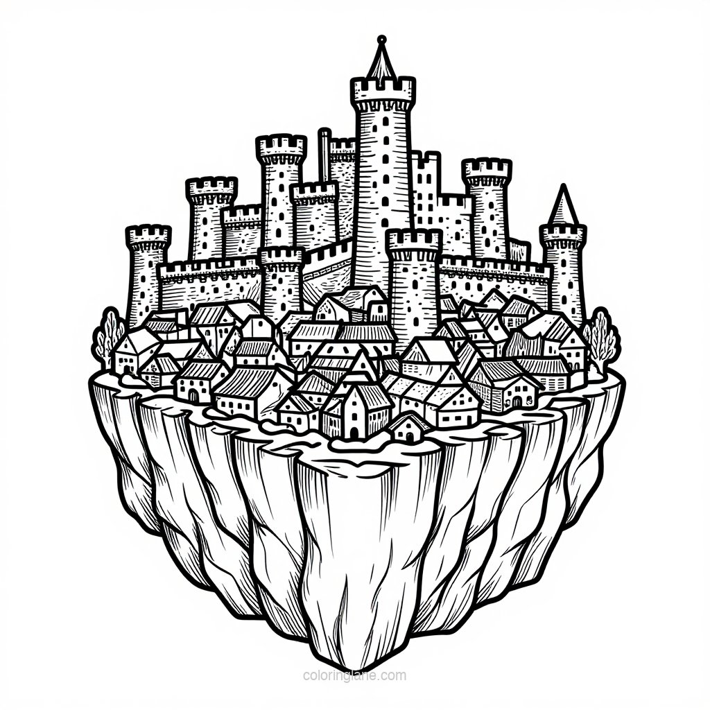 Cliff Path - free printable coloring page