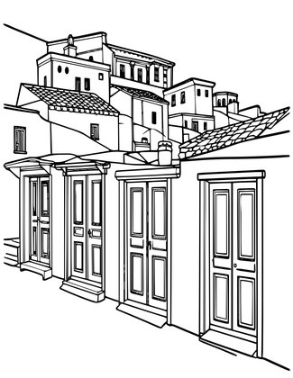 Doorways - Free printable coloring page
