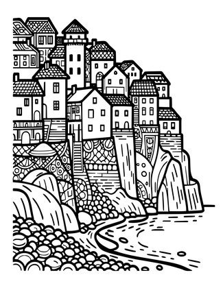 Rocky Beach - Free printable coloring page