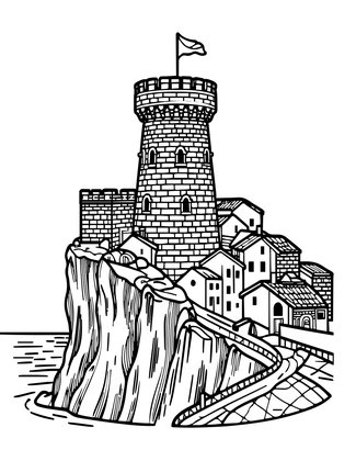 Watchtower - Free printable coloring page