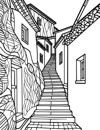 Cliff Path - Free printable coloring page