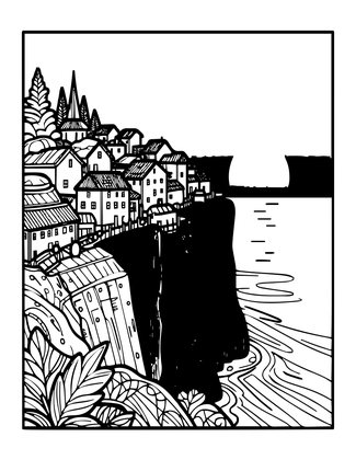 Sunset View - Free printable coloring page