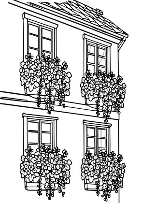 Window Garden - Free printable coloring page