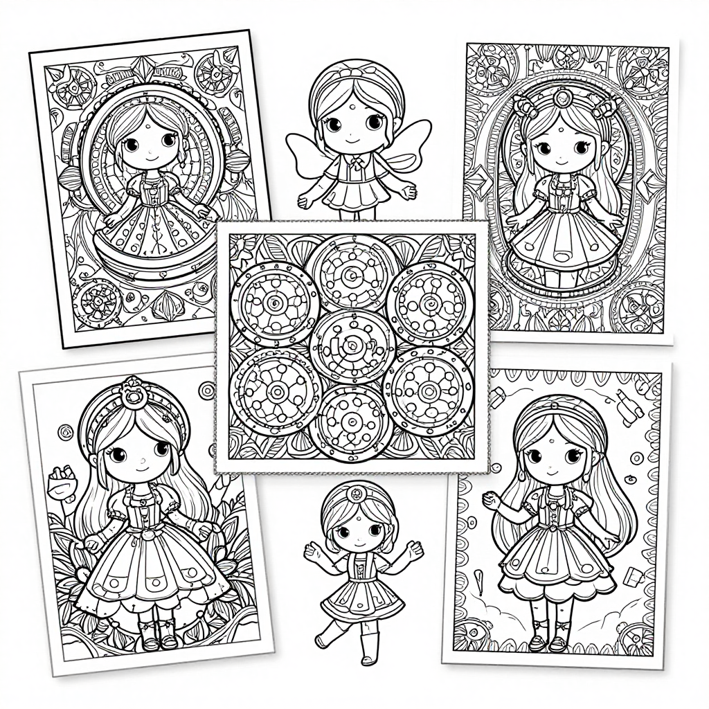 Clockwork Fairies coloring pages collection - 30 free printable pages