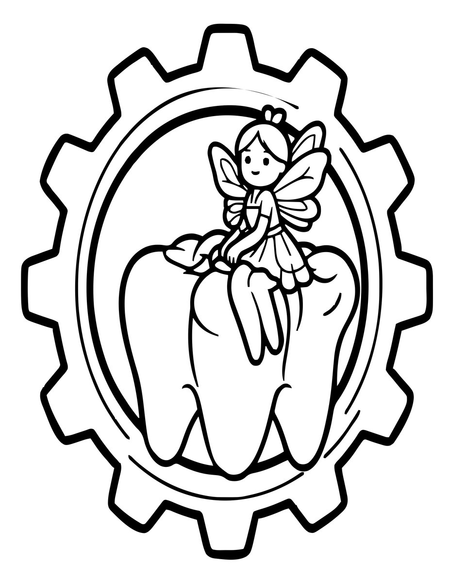 Perched Gear - free printable coloring page