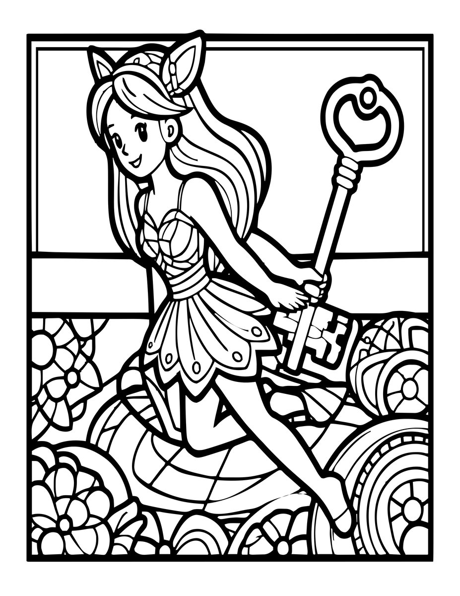 Wind-Up Key - free printable coloring page