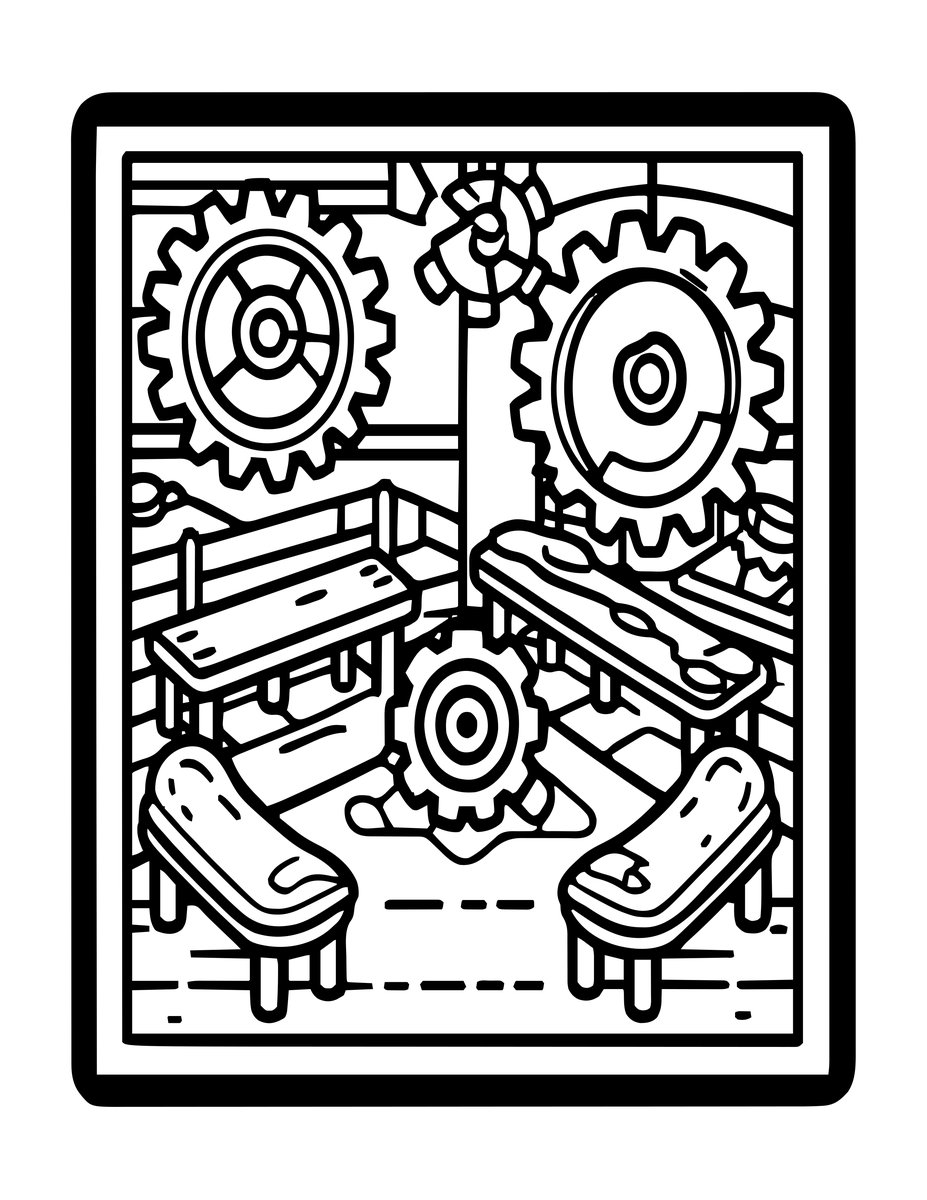 Workshop Interior - free printable coloring page