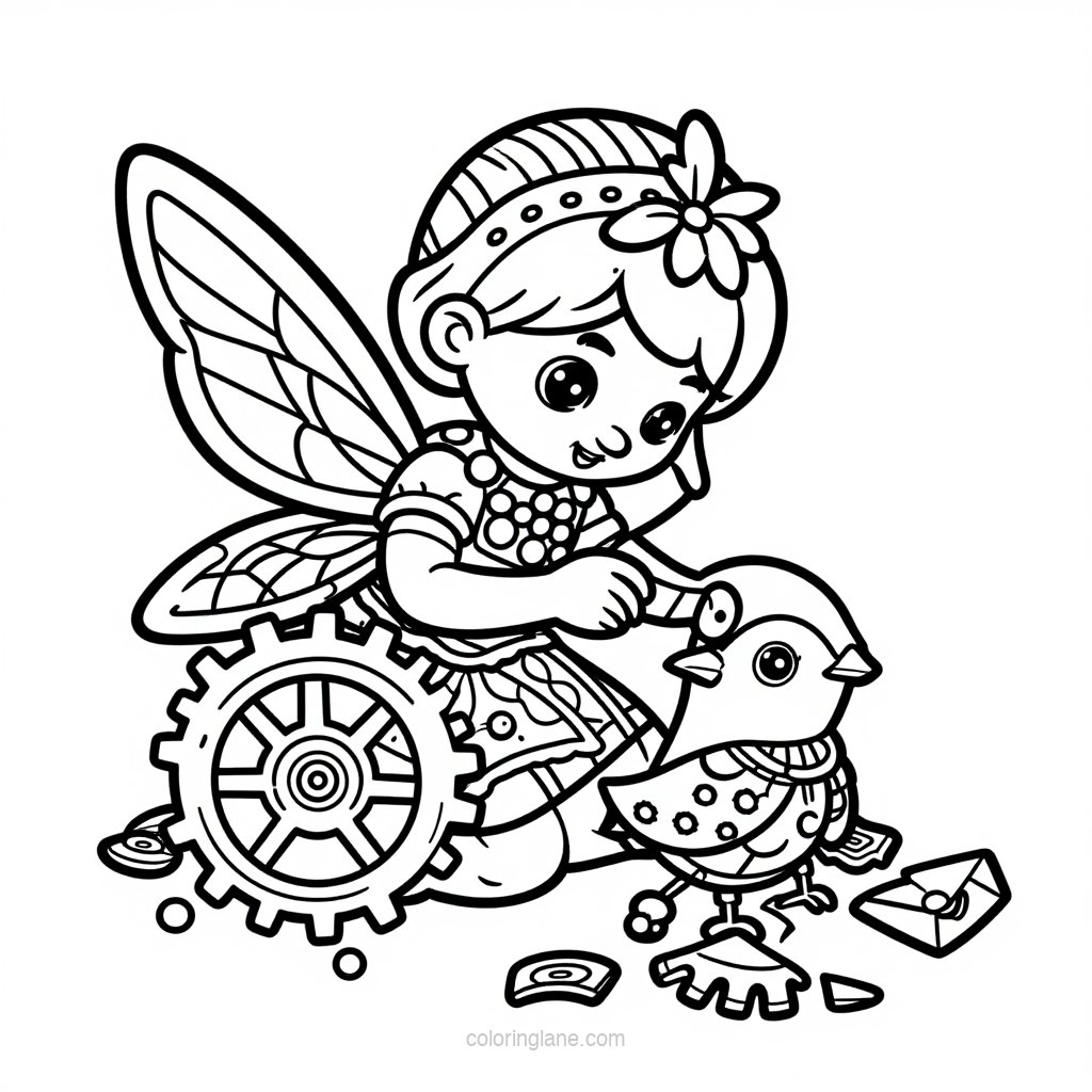 Repair Workshop - free printable coloring page