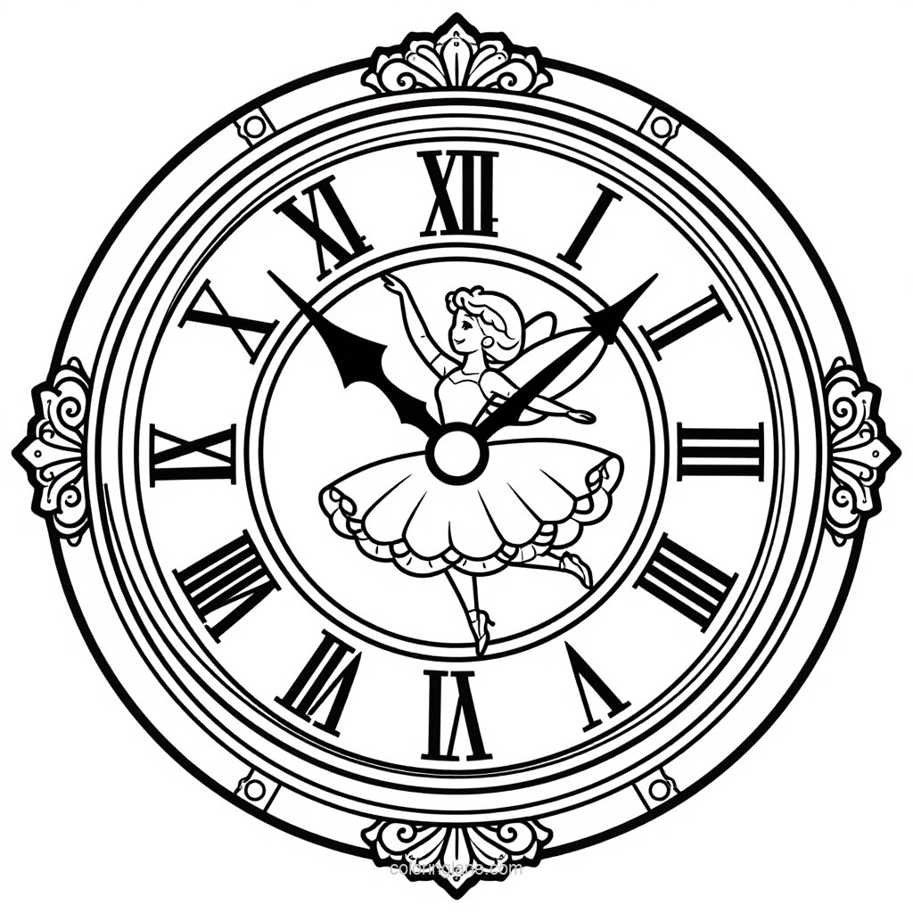 Clock Face - free printable coloring page