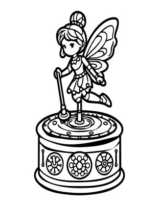Automaton Fairy - Free printable coloring page