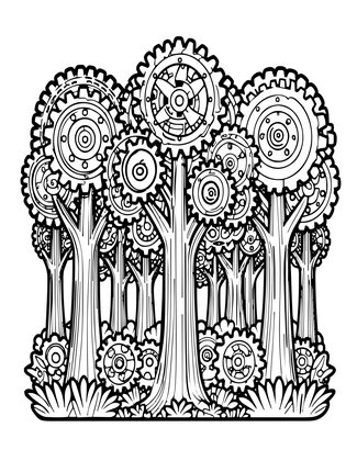 Gear Forest - Free printable coloring page
