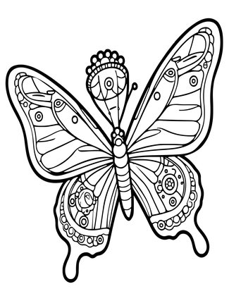 Butterfly Mech - Free printable coloring page
