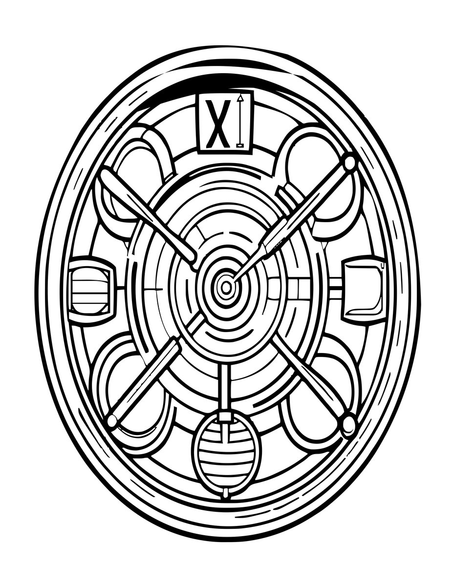 Mantel Clock Movement - free printable coloring page