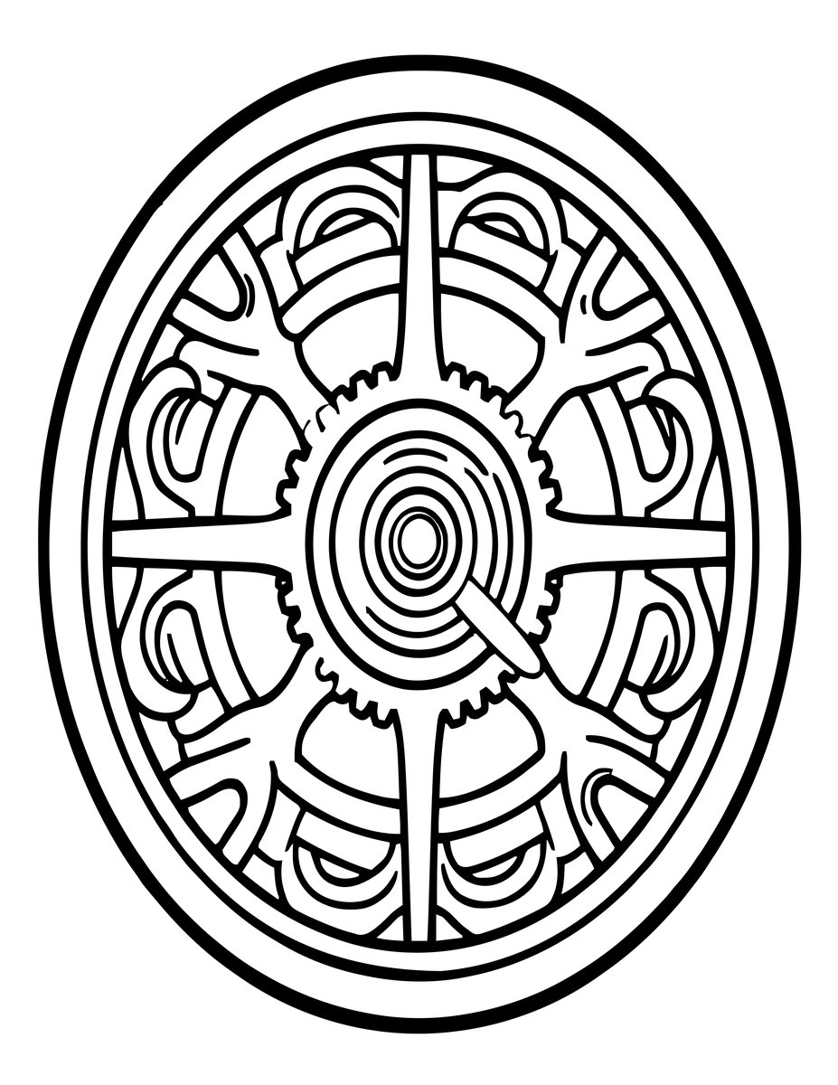 Wheel and Pinion - free printable coloring page