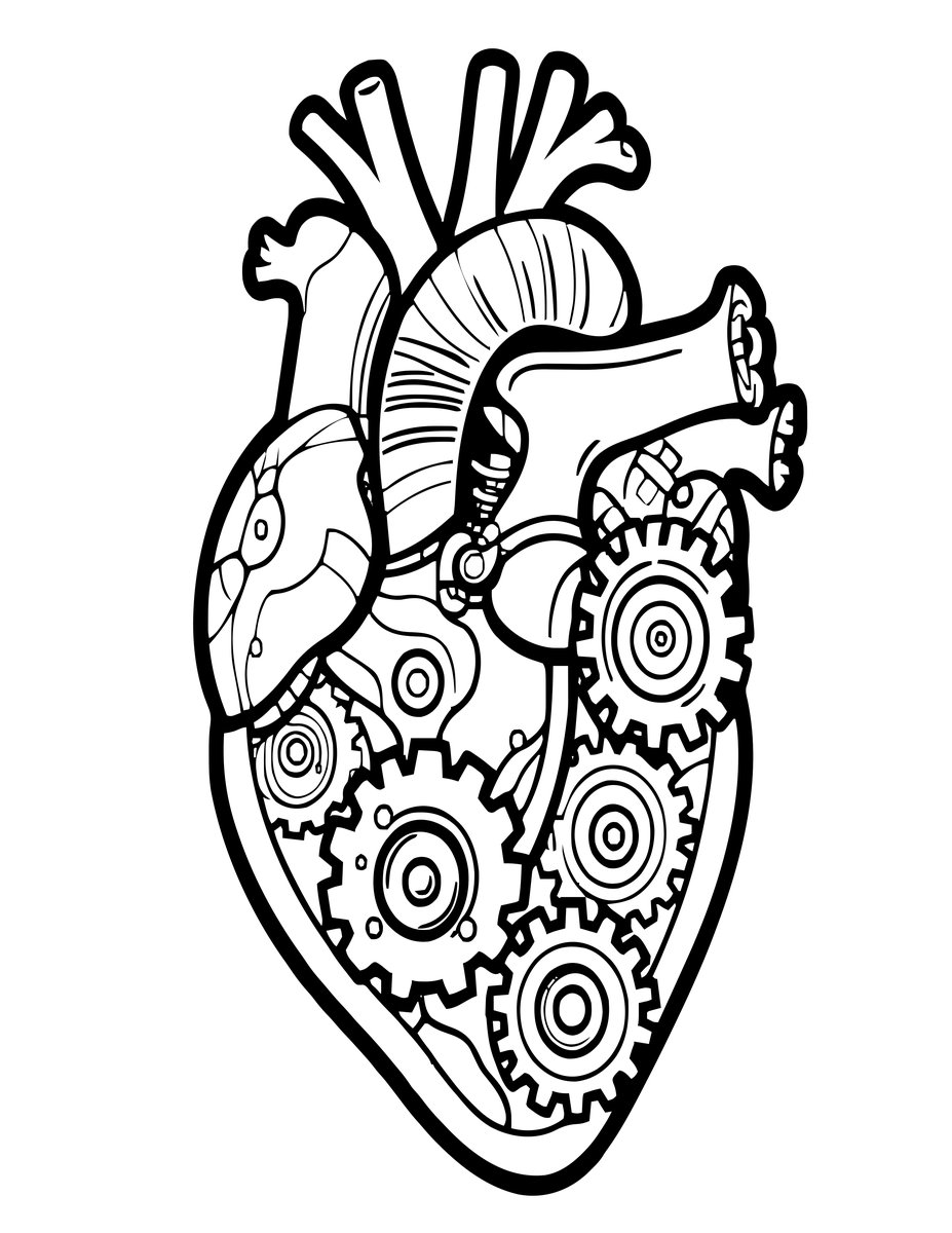 Clockwork Heart - free printable coloring page