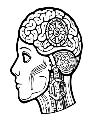 Automaton Head - Free printable coloring page