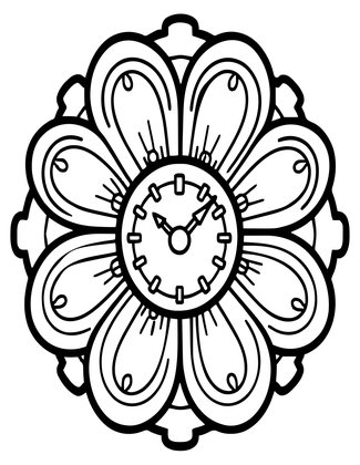 Clockwork Flower - Free printable coloring page