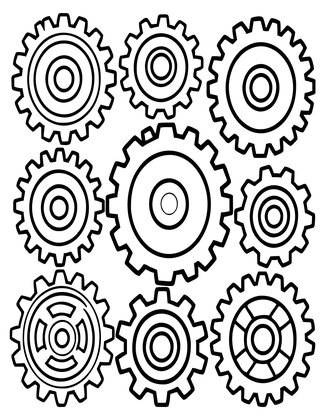 Gear Spread - Free printable coloring page