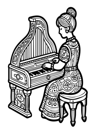 Victorian Automaton - Free printable coloring page