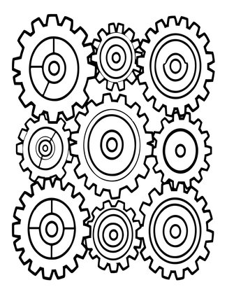 Gear Wall - Free printable coloring page
